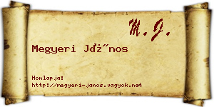 Megyeri János névjegykártya