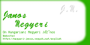 janos megyeri business card